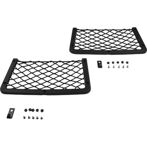 2 Filet de rangement, 36x18 cm, maille élastique noire, pour magazines et cartes, compatible voiture et camping-car