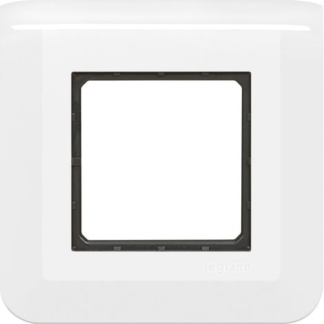 Plaque de finition avec support (griffes) pour 2 modules - Mosaic - blanc - Legrand (1/7)