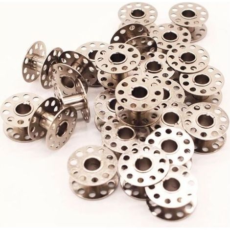 20PCS- Canette of machine to coudre-Argente Coil Cans Metal Of Wire For Machine Sew Tool Sewing Spool-BEMSM (1/4)