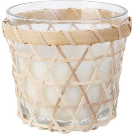 Bougie Parfumée "Panier en Bois" 12cm Fleur de Tiaré (1/3)