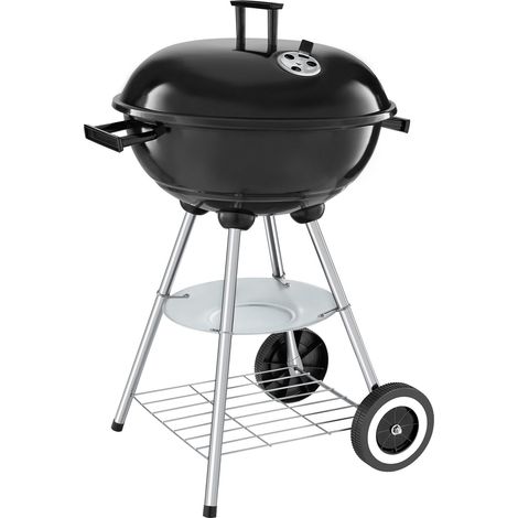 Barbecue sphérique,grille chromée,cadre acier,2 roues 51,5x44,5x75cm