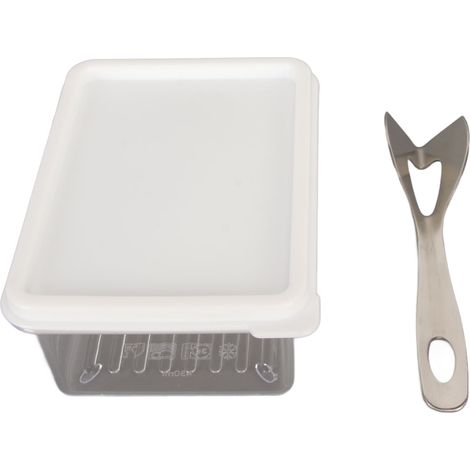 Luftdichte Butterdose mit Deckel und Messer, 200 g, kältebeständig, großer Butterbehälter für Kühlschrank/Küche (1/5)