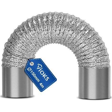 1 Tuyau 4 m, Flexible Aluminium, Diamètre 150 mm, Pour Hotte, Sèche-linge, Climatisation (1/5)
