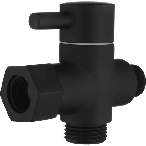 Déviateur à 3 Voies le Laiton Vanne D'arrêt 3/8”-12/17 Adaptateur pour la Ligne D'eau de Toilette,Noir