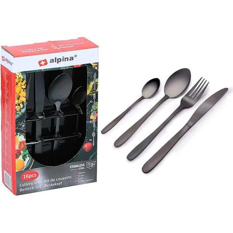 Set posate 16 pezzi nero (1/3)