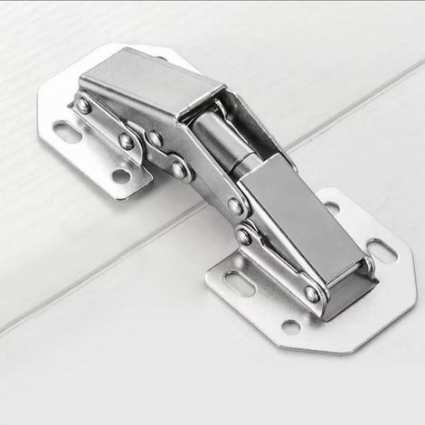 Lot de 1 Charnière Porte Placard en Inox, 117 × 41mm Charnière Invisible Meubles Porte Coin 90 Degrés avec Vis (1/5)
