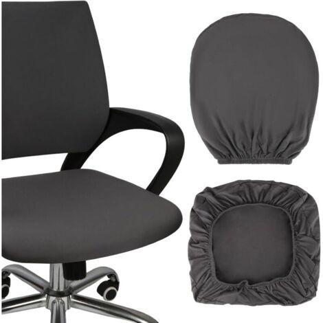 Housse de Chaise de Bureau Noir, Lavable Housse Fauteuil Bureau, Élasticité Housse Chaise Bureau, Convient à la Plupart des Chaises de Bureau de 38 à 48 cm (1/4)