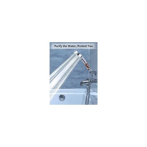 Soffione doccia con tubo flessibile da 2 m, filtro per il risparmio idrico, soffione anticalcare ad alta pressione, soffione a pioggia con 5 tipi di getto, bianco - Crezuo
