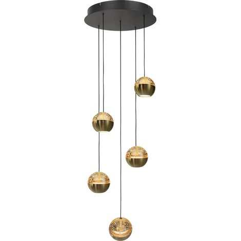 Lampada a sospensione - ottone - BELLUNO - vetro metallo - (1/4)
