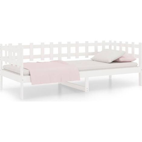 Maison Exclusive - Tagesbett ohne Matratze Weiß 90x190 cm Massivh (1/5)
