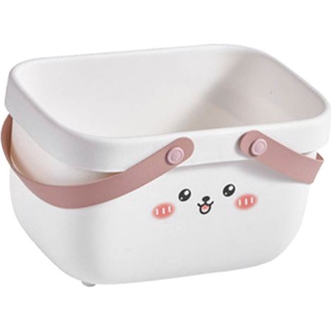 Panier de douche à motif lapin, grande ouverture et poignée élargie, robuste, en PP, idéal pour la salle de bain, le camping ou toute la famille. Panier de rangement pour salle de bain, camping ou tou (1/5)