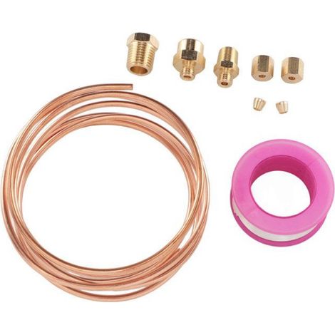 Kit Tubage Manomètre Pression Huile 72 Pouces Cuivre Laiton (1/4)