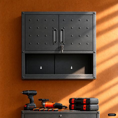 sweeek - Meuble haut de rangement pour garage avec étagère