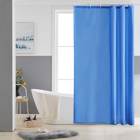 Duschvorhang 120x180cm Textil Blau, Schimmelresistent, Wasserabweisend, Waschbar (1/5)