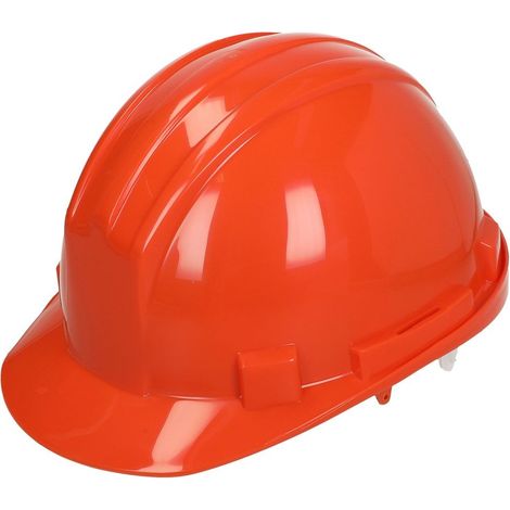 Casque de protection avec fixations à 6 points et anti rotation orange