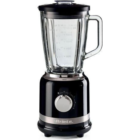 Mixeur moderne, 1000 W, capacité 1,5 L, 4 vitesses + fonction pulse, tasse en verre gradué, 4 lames en acier inoxydable, noir (1/5)