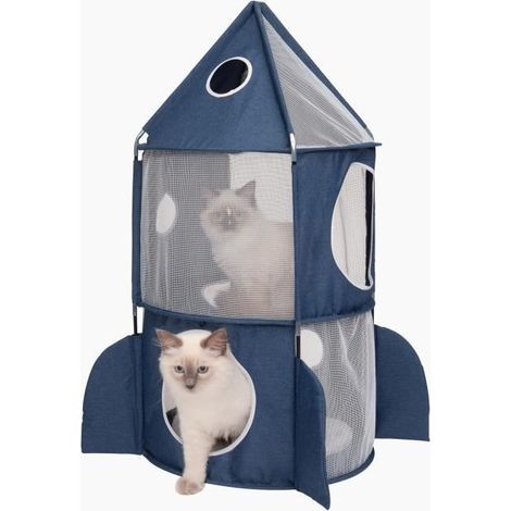 CAT IT Tour a chat Fusée Vesper Rocket Ship - Bleu (1/4)