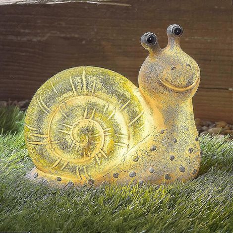 Sculpture de jardin extérieure en forme d'escargot, alimentée à l'énergie solaire et dotée de lumières LED, fabriquée en résine résistante aux intempéries, idéale pour les patios, les pelouses ou la d (1/5)
