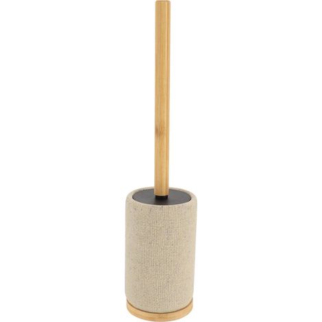 Scopino rotondo in poliresina con effetto rete e gambo in bambù - naturale - Tendance (1/2)