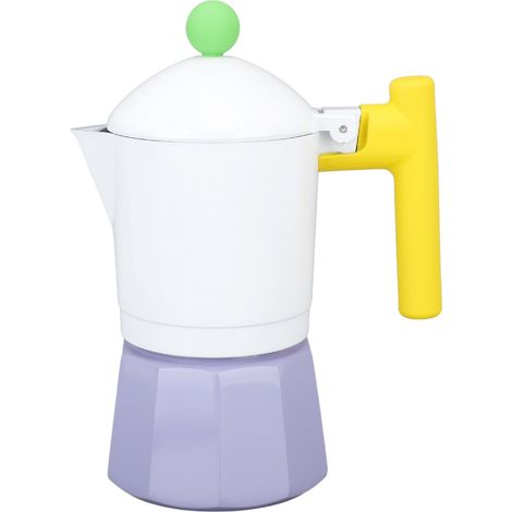 Italienische Moka-Kanne aus Aluminiumlegierung für den Herd – ideal für Zuhause, Büro und Reisen, Lila (1/5)