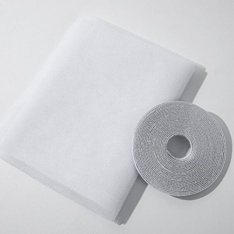 Moustiquaires de Fenêtre Blanches 1,5 x 2 Mètres, Filet Anti-Insectes Ultra-Fin avec Bande Adhésive, Sans Perçage pour Protection des Fenêtres (1/5)