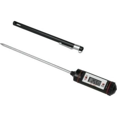 Thermomètre à sonde électronique avec protection - - 20,5 x 2 x 2 cm - Mesure précise '+/-1°c' (1/2)