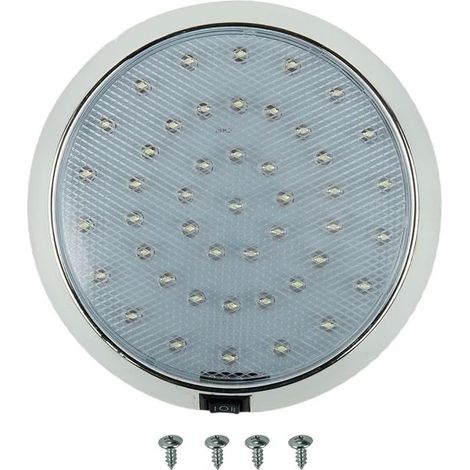 plafonnier led 12 v pour camping-car, caravane, bateau et véhicule — 46 led blanc, plastique, éclairage intérieur