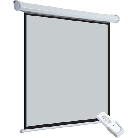 Écran de projection motorisé 4:3 – Télécommande infrarouge 30m – Montage facile au mur ou plafond – Carter blanc élégant – MH (1/5)