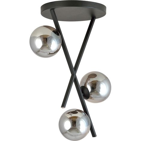 Lampadario da soffitto RIVER grafite vetro 3xE14 Emibig (1/4)