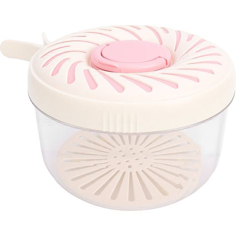 Bol à fruits Roseate de qualité alimentaire PET PP, multifonctionnel, avec passoire et poignée pliable, idéal pour la salade, la cuisine et le réfrigérateur. (1/5)