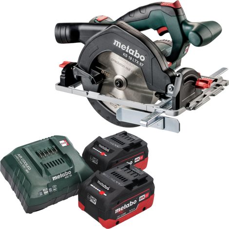 Metabo KS 18 LTX 57 Sega circolare a batteria 18 V 165 mm + 2x batteria LiHD 5,5 Ah + caricatore