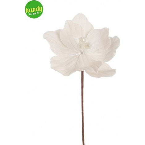 Pick Poinsettia Ertemios Bizzotto Avorio h 25 cm