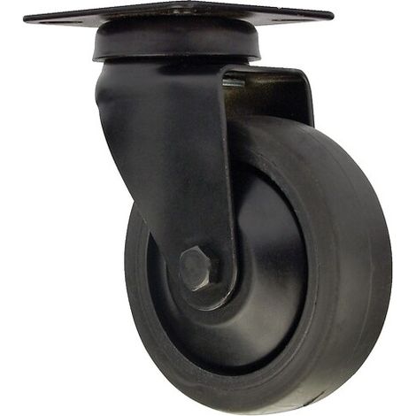 Roulette design Novo pivotante à platine - 60 x 60 mm - charge 50 kg - finition noir - Interges