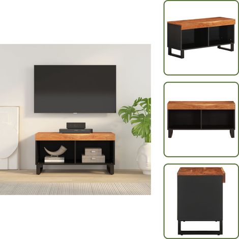 TV-Schrank 85x33x43,5 cm Massivholz Akazie - TV-Schrank - Wohnzimmermöbel - Holzschreibtisch - Akasienholzmöbel - Industrielles Design