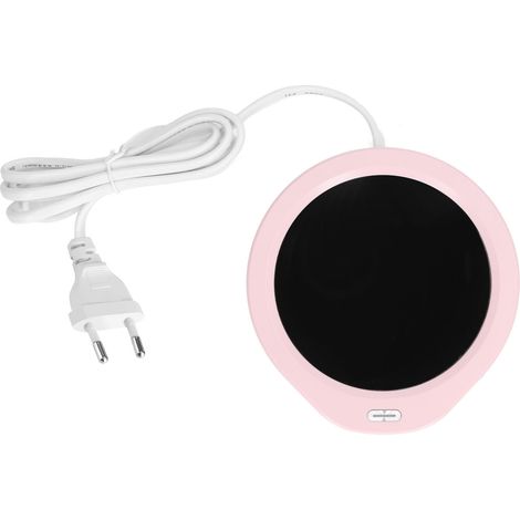 Wiederaufladbarer Tassenwärmer (18 W), konstante Temperatur 55 °C – Energiesparend fürs Büro – 220-V-EU-Stecker, Rosa (1/5)