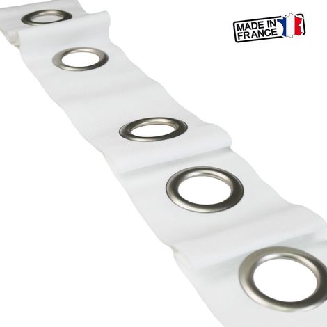 Secodir – Bande à oeillet prêt à coudre 105mm – Tissu 100% polyester – Oeillets en acier 40mm – Vendu au mètre – Pour rideaux sur mesure