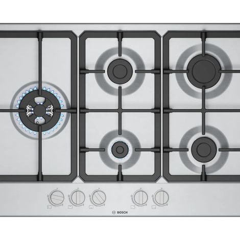 Bosch Serie 4 PGM7B5K90 hobs Acero inoxidable Integrado 75 cm Encimera de gas 5 zona(s) (1/4)