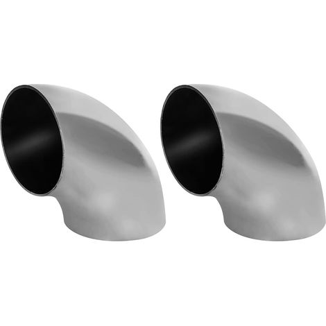 Lot de 2 coudes d'échappement à 90 ° en acier inoxydable - Coude d'arc pour tuyau d'échappement modifié de voiture, main courante d'escalier (63 mm) (1/5)