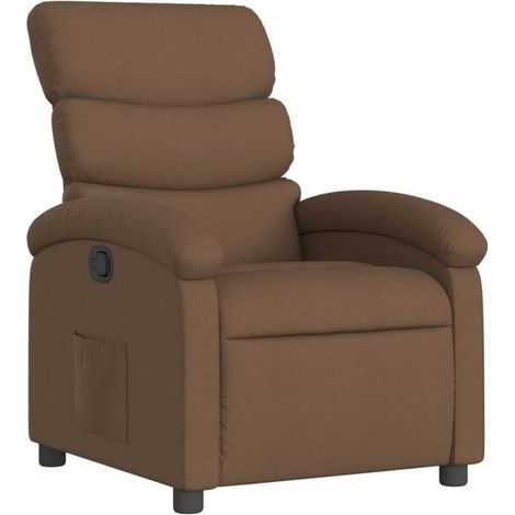 Chaise longue en tissu, canapé relax inclinable avec repose-pieds, design moderne et confortable pour salon ou chambre, couleur marron (1/5)