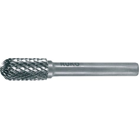 RUKO Fresa rotativa de metal duro WRC Ø 16 mm longitud de la cabeza 25 mm Ø del vástago 6 mm brillante dentado KVZ 4 - 116024
