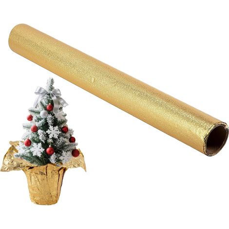 Feuille Métallique Pour Pots De Fleurs Rouleau De Feuilles D'Emballage De 9 m - Film Aluminium Doré Étanche Pour Fleuriste,Pour Noël Anniversaire Mariage Nuptial Diplôme Fête (1/5)