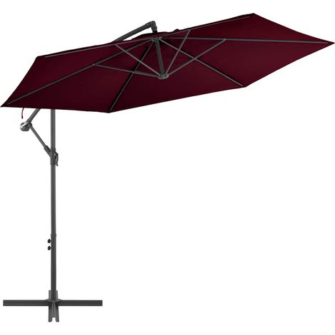 Ampelschirm mit Aluminium-Mast 300 cm Bordeauxrot