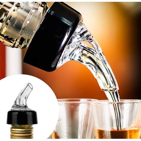 Lot de 2 bouchons anti-gouttes automatiques de 4 cl, doseurs d'huile et de vin doseurs à billes d'acier, bouchons de bouteille à ouverture rapide-AquaForge