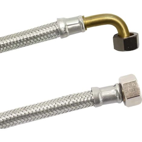 Flexible Hydraulique 3/8" DVGW en Inox pour Eau Potable - 300mm (1/2)