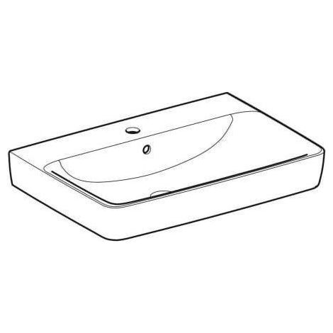 Geberit Renova Plan, Aufsatz-Waschtisch , 70x48 cm, 1 Hahnloch,