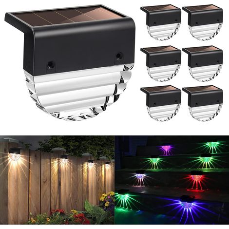 Gartenleuchten für den Außenbereich, Solarleuchte für wasserdichte Solarleuchten, Gartenleuchten, Dekoration, Solar-Zaunbeleuchtung mit 2 Modi, Warmweiß/Farbwechsel-LED für Gartendekoration, Treppen,  (1/5)