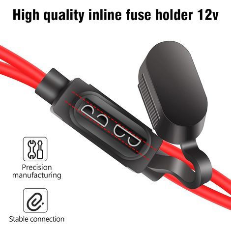 JatilEr 5 Pcs 12AWG Porte Fusible 12v Moyen en Ligne, ATC/ATO Porte-Fusibles Lame Enfichable Étanche avec Fil, Adaptateur Fusibles Voiture Avec 5 Pcs Fusible 30A Standard Pour Auto/Camion/Moto/Bateau (1/4)
