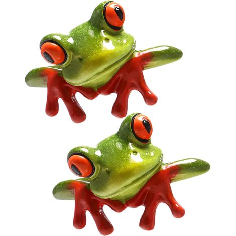 2 figurines crapauds décoratifs en résine, statuettes idéales pour ornementation de table ou nouveauté intérieure