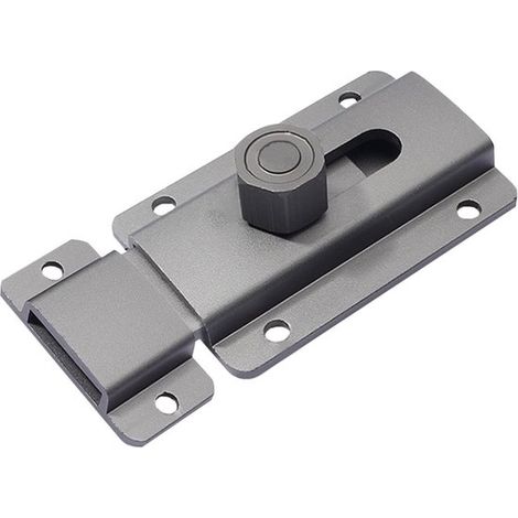 1er-Pack - Schiebetürschloss - Aluminium-Schiebetürschloss für Scheunentore - Schiebetürriegel - Multifunktionales Schiebetürschloss (Grau, 120 mm) (1/5)