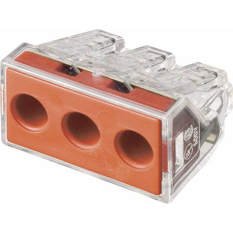 Wago – Borne de raccordement 773173 – Cosse électrique 3 pôles – Section 2.5-6 mm² – Connexion rapide pour câbles rigides – Lot de 5